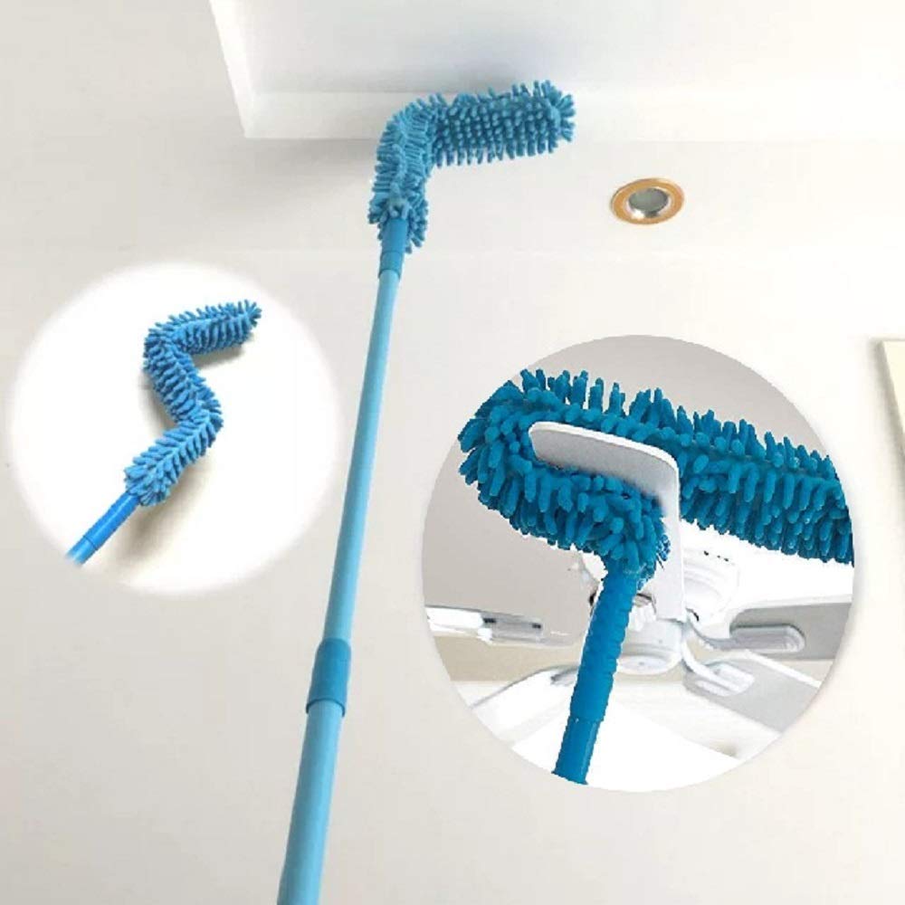 Flexible Microfiber Duster with Extendable Pole for Home Cleaning