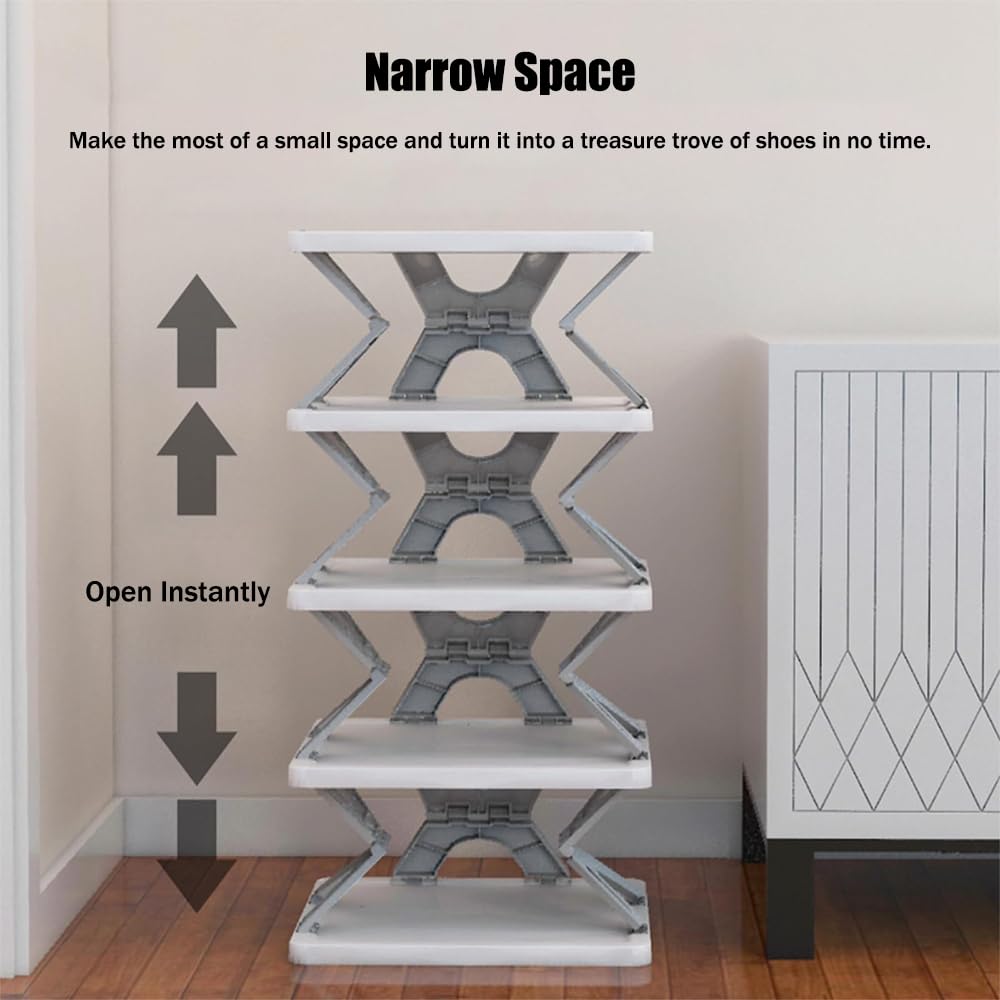 Foldable 6-Layer Shoe Rack - Space-Saving Entryway Organizer