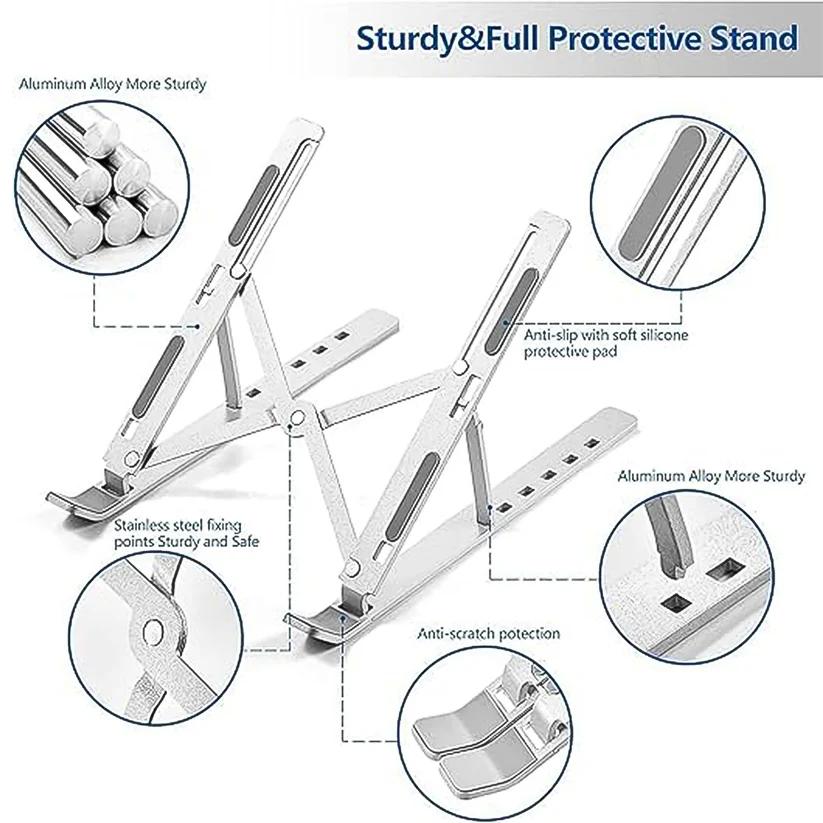 Foldable Adjustable Aluminum Laptop Stand – Ergonomic & Portable