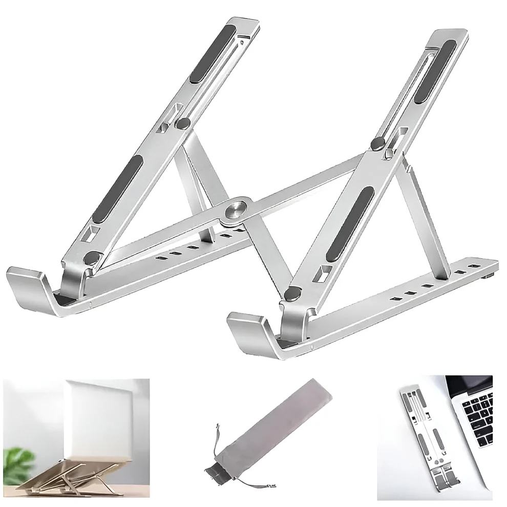 Foldable Adjustable Aluminum Laptop Stand – Ergonomic & Portable