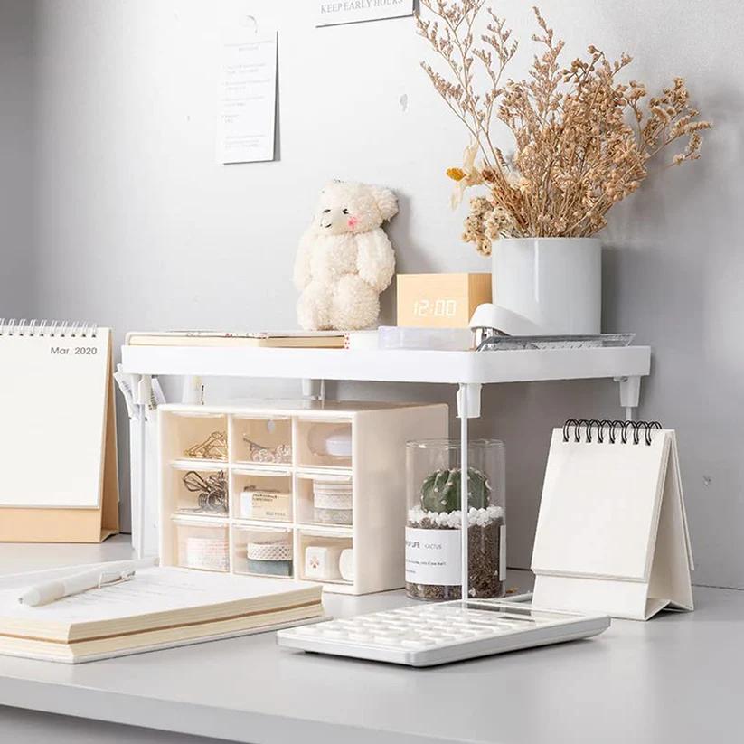 Foldable Plastic Bathroom & Kitchen Organizer Storage Rack