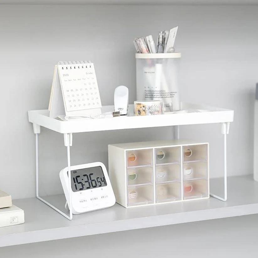 Foldable Plastic Bathroom & Kitchen Organizer Storage Rack