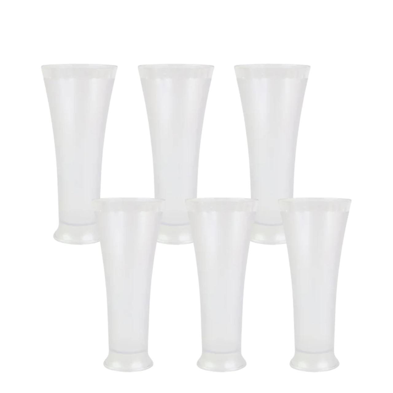 Frosted Glass Tumblers Set - Tall Pilsner Style Drinking Glasses (Pack of 6)