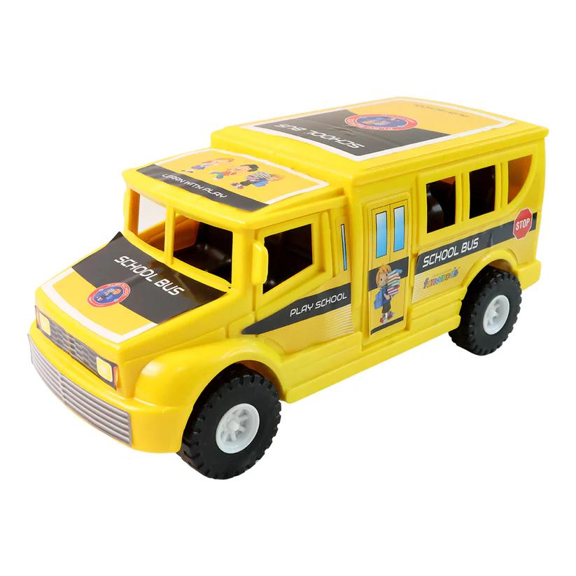 Funwoods Friction-Powered School Bus Push-and-Go Vehicle Toy (1 Pc)