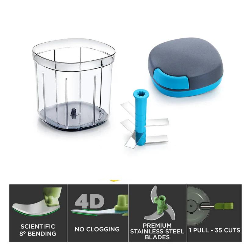 Ganesh Master Chopper XL Jumbo with 5 Stainless Steel Blades (900ml)