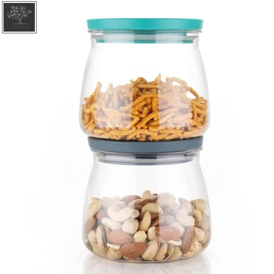Glass Storage Jar Set with Airtight Lids - 6 Pieces