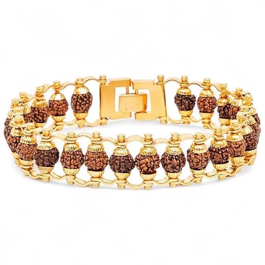 Golden Modern Rudraksha Bracelet for Meditation & Yoga (1 Pc)