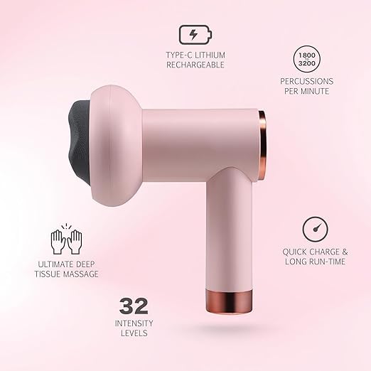 Handheld Electric Massage Gun - Pink Muscle Massager for Pain Relief