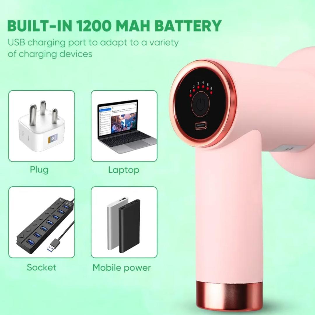Handheld Electric Massage Gun - Pink Muscle Massager for Pain Relief