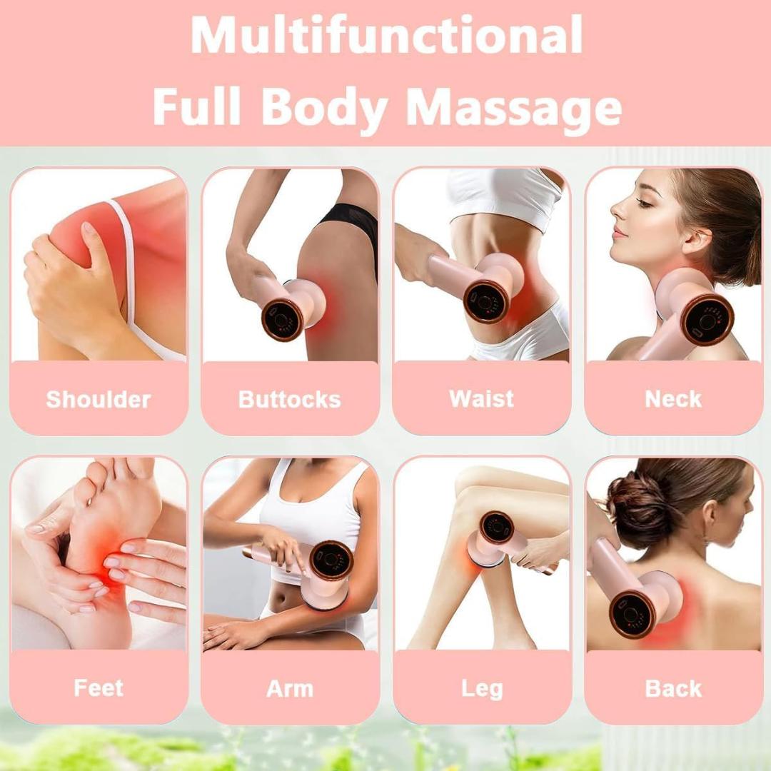Handheld Electric Massage Gun - Pink Muscle Massager for Pain Relief