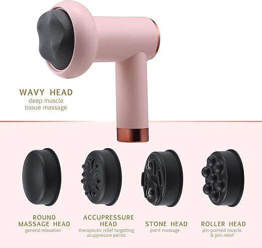 Handheld Electric Massage Gun - Pink Muscle Massager for Pain Relief