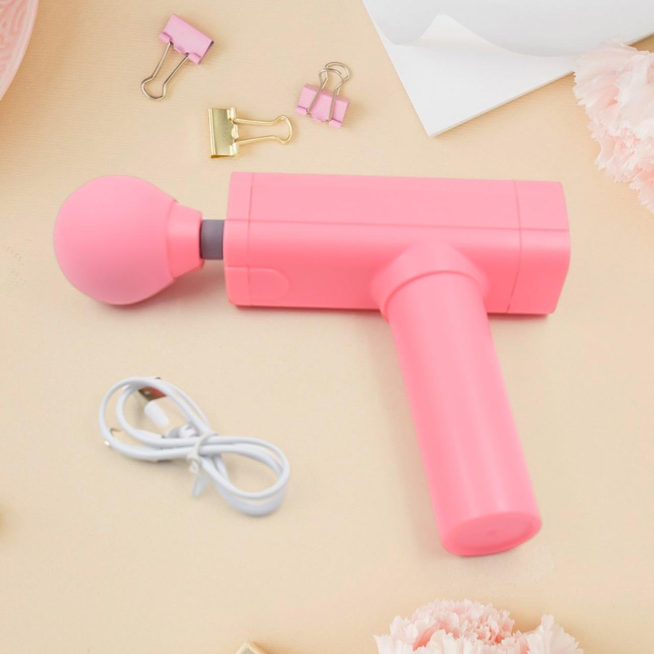 Handheld Electric Massage Gun - Pink Muscle Massager for Pain Relief