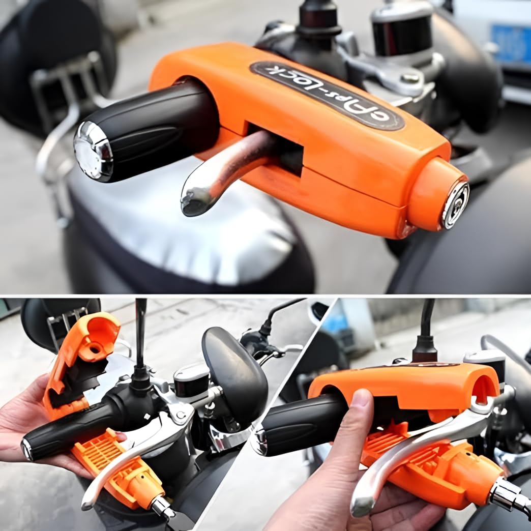 Heavy Duty Bike Brake Lock - Secure Locking System Handlebar and Brake Lever Grip