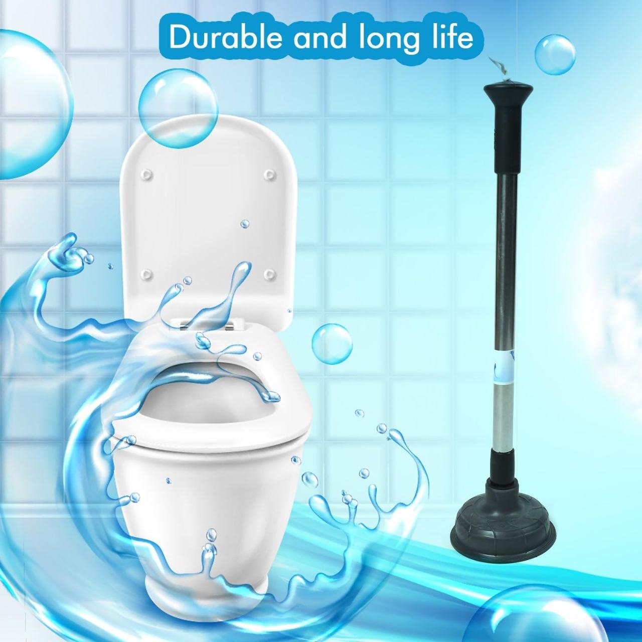 Heavy Duty Rubber Drain Unblocker Pump for Kitchen & Toilet
