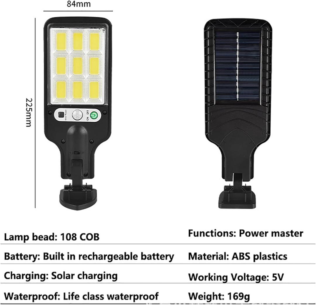 High-Power Solar LED Street Light with Motion Sensor & Remote Control