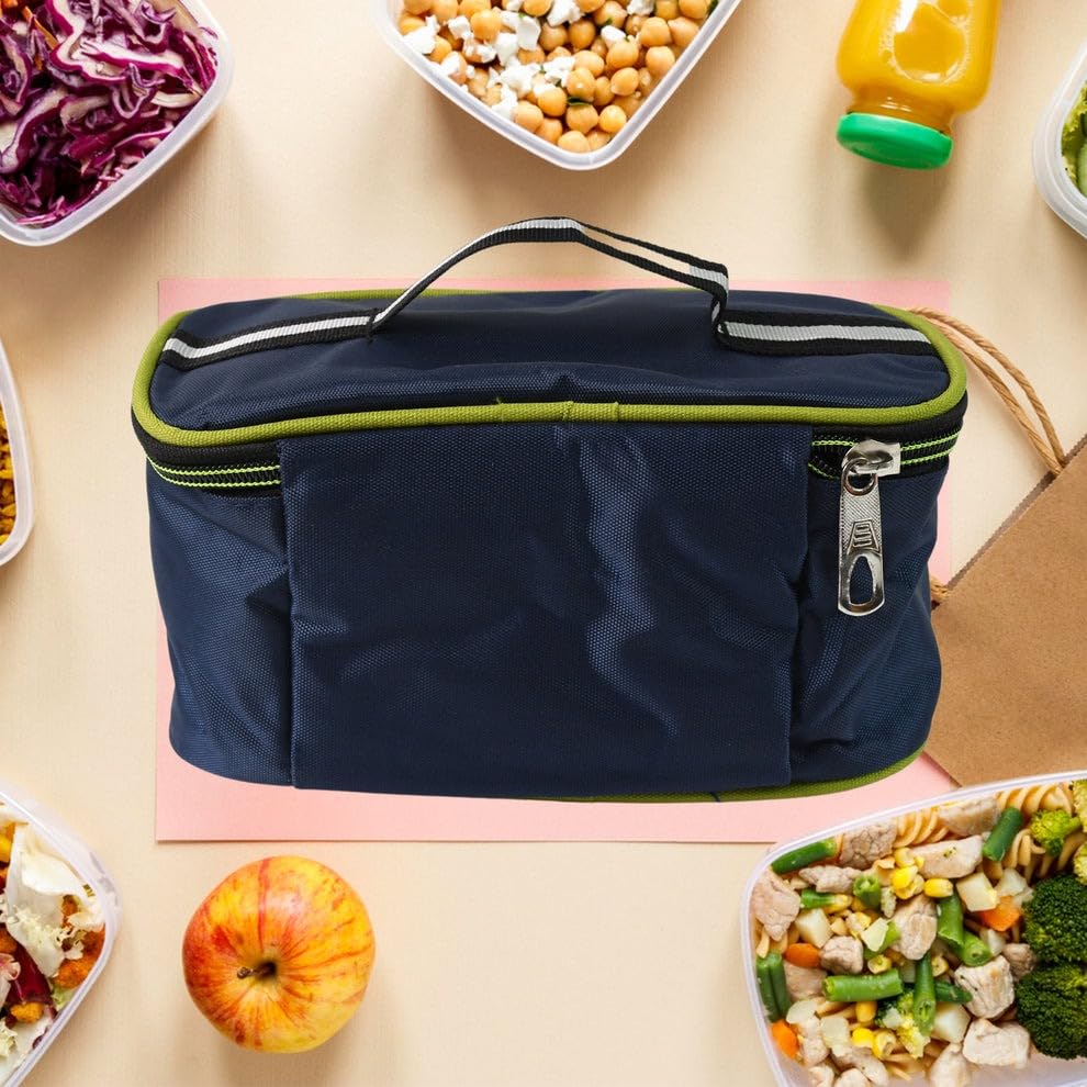 Insulated Lunch Box Set with Stainless Steel Containers, Spoon and Fork - Blue