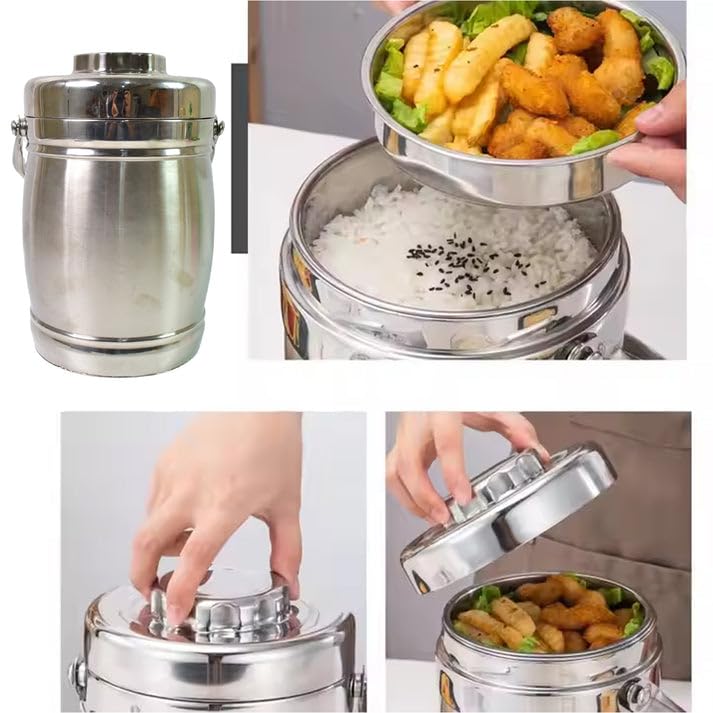 Insulated Stainless Steel Casserole Box with Floral Design – 2500 ml