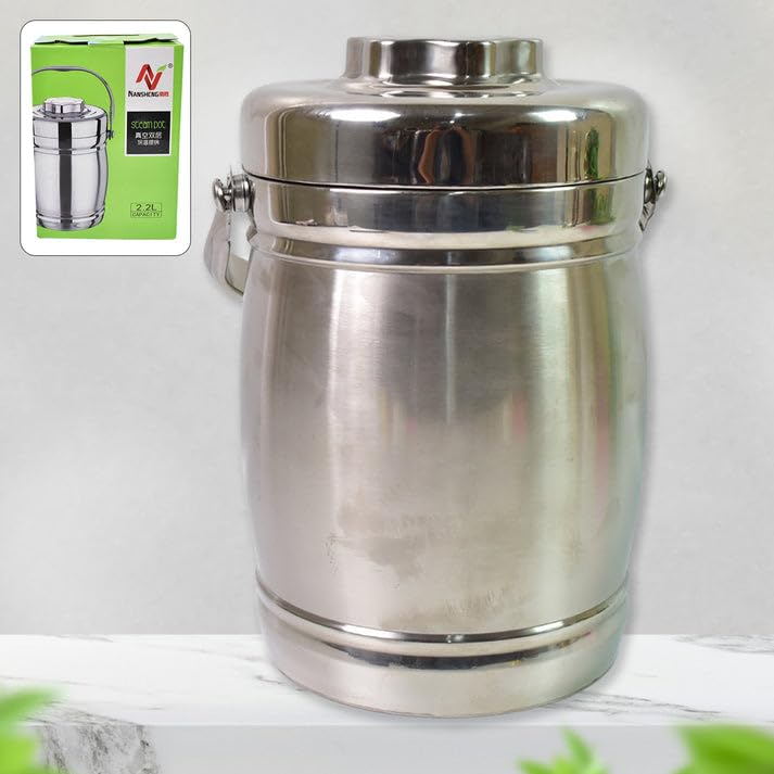 Insulated Stainless Steel Casserole Box with Floral Design – 2500 ml