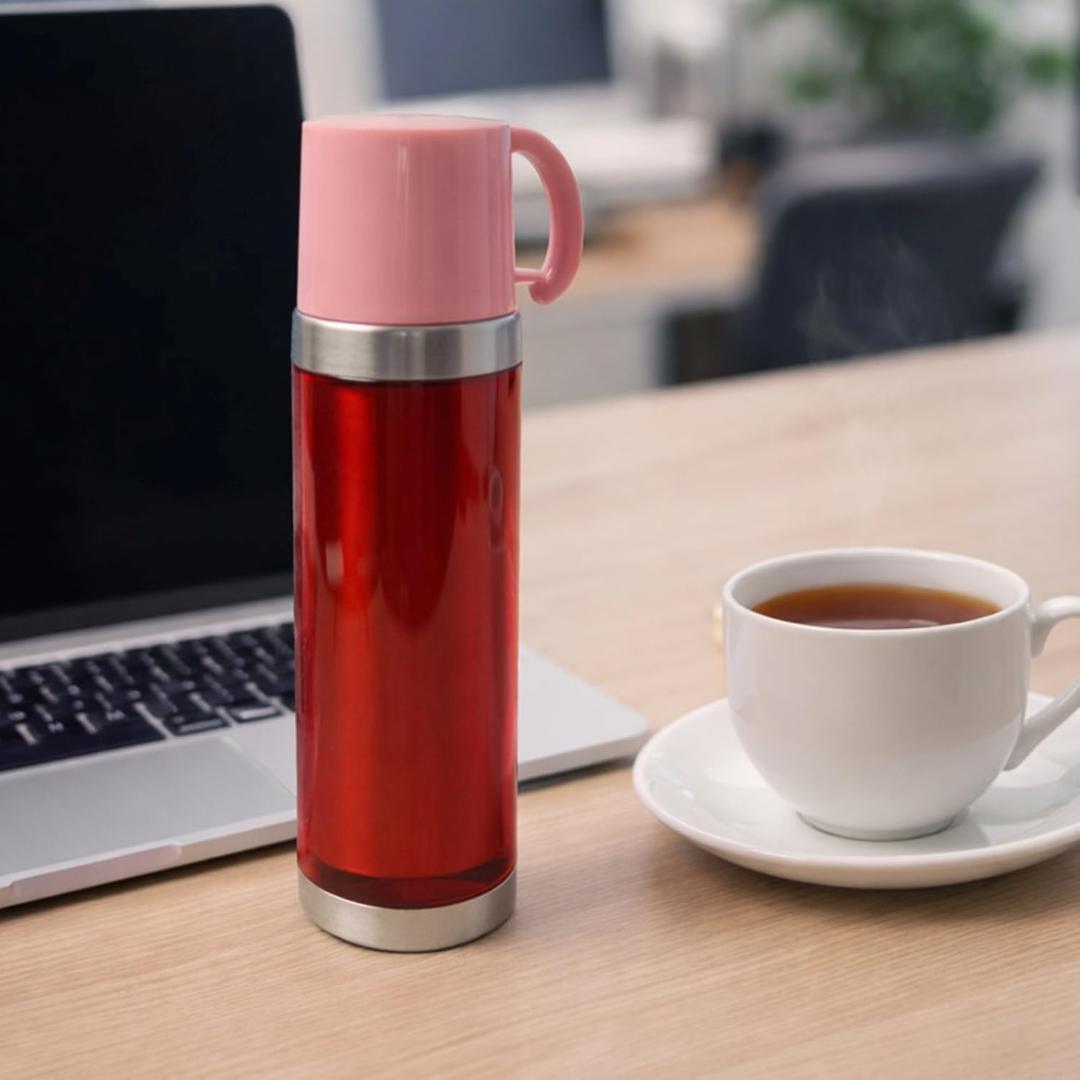 Insulated Travel Mug Bottle 500ML with Handle & Stainless Steel Base