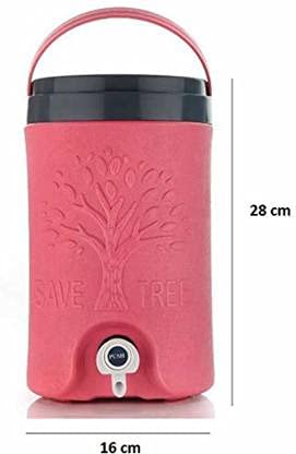 Insulated Water Jug with Tap - 5L Portable Beverage Dispenser (Pink)