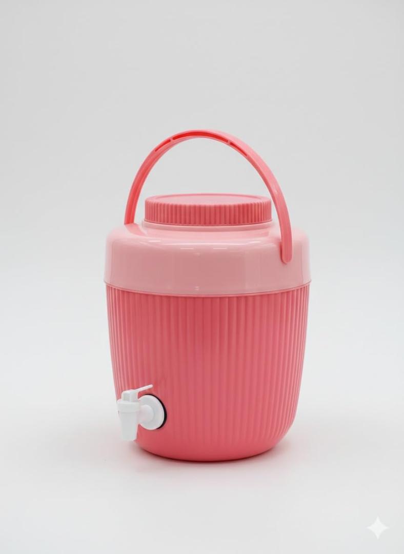 Insulated Water Jug with Tap - 5L Portable Beverage Dispenser (Pink)