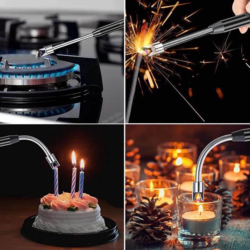 Long Flexible USB Rechargeable Electric Arc Lighter – Windproof & Flameless