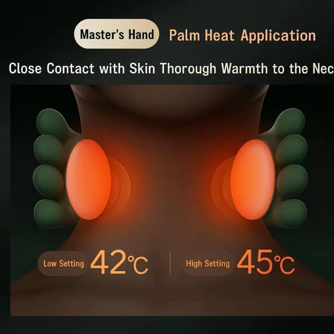 Long Rechargeable Kneading Neck & Shoulder Massager with Heat & Adjustable Strap