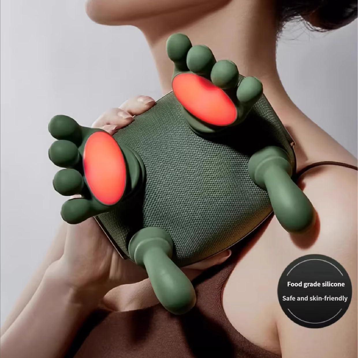 Long Rechargeable Kneading Neck & Shoulder Massager with Heat & Adjustable Strap