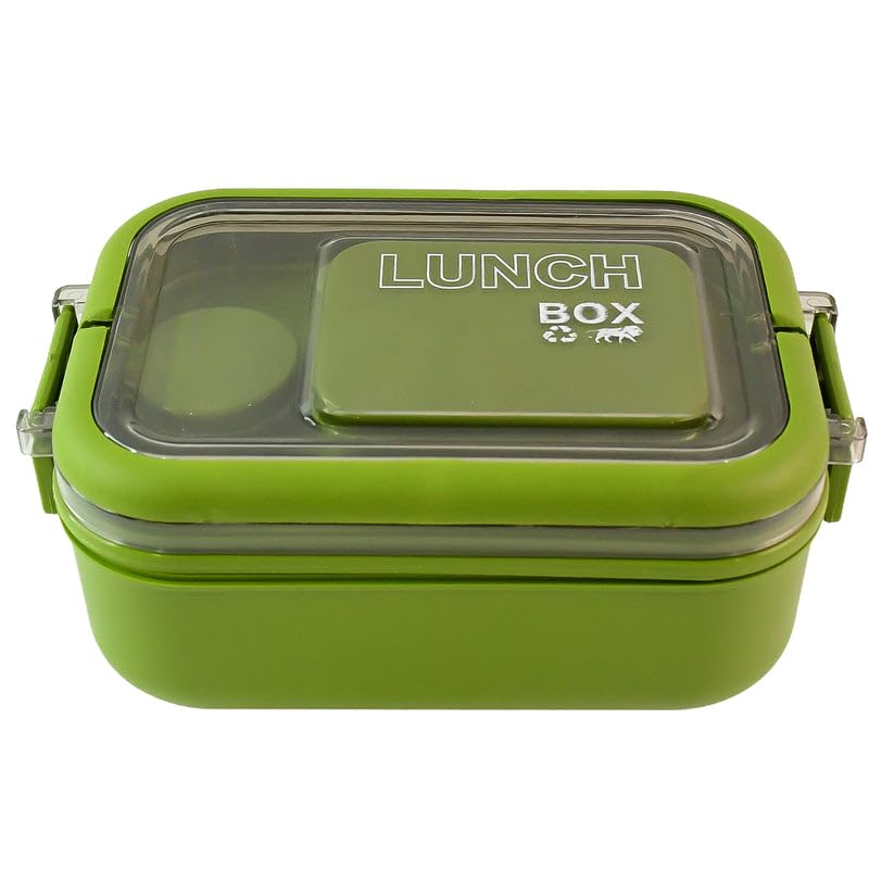 Magic Lunch Box with Leakproof Compartments & Spoon-Fork Set