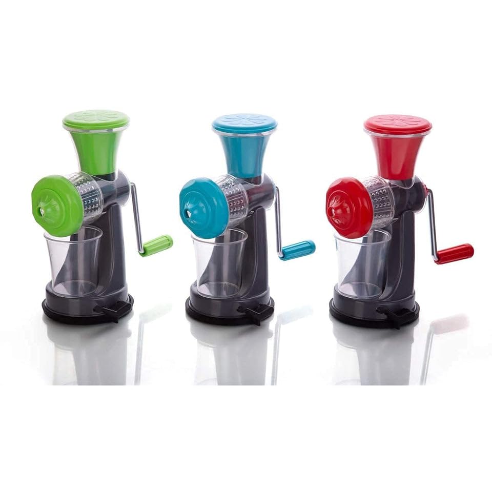 Manual Fruit & Vegetable Juicer with Suction Base - White & Green