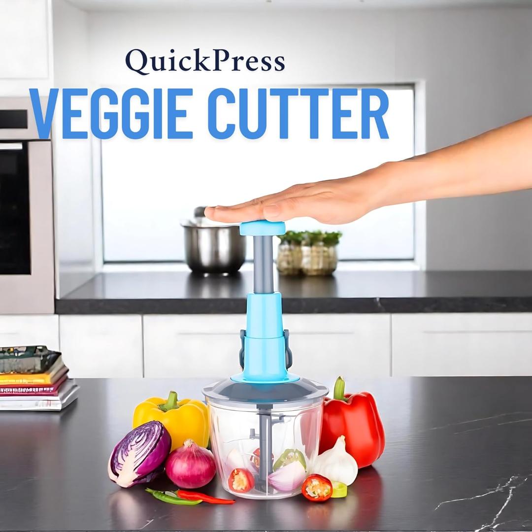 Manual Vegetable Chopper with Push-Down Mechanism
