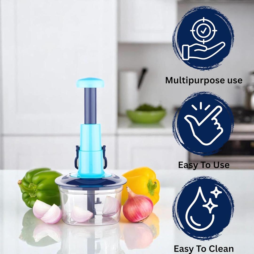Manual Vegetable Chopper with Push-Down Mechanism