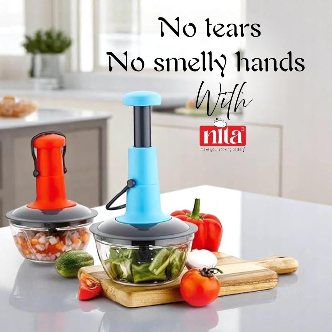 Manual Vegetable Chopper with Push-Down Mechanism