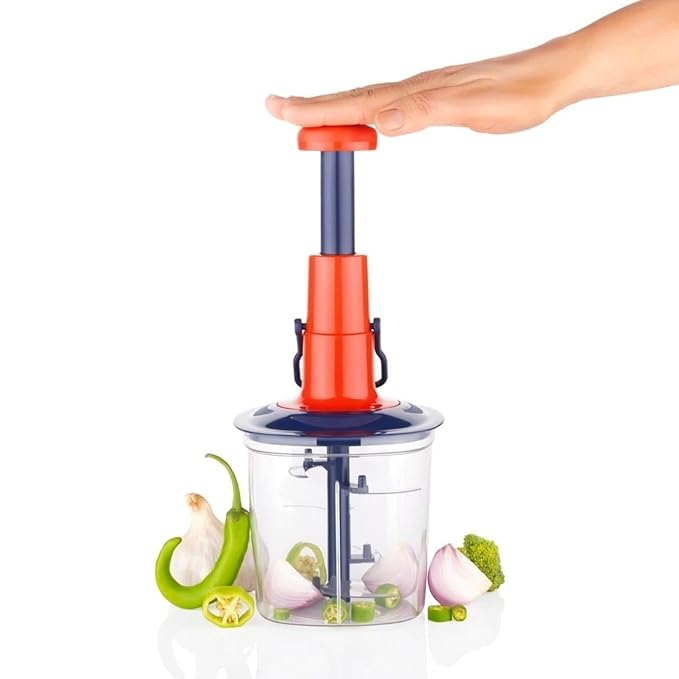 Manual Vegetable Chopper with Push-Down Mechanism
