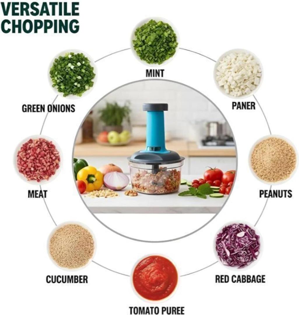 Manual Vegetable Dicer and Chopper with Push Handle - Multi-Purpose Kitchen Tool