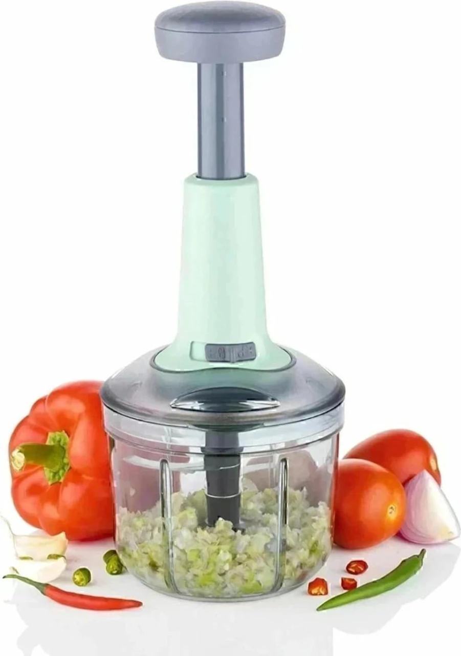 Manual Vegetable Dicer and Chopper with Push Handle - Multi-Purpose Kitchen Tool