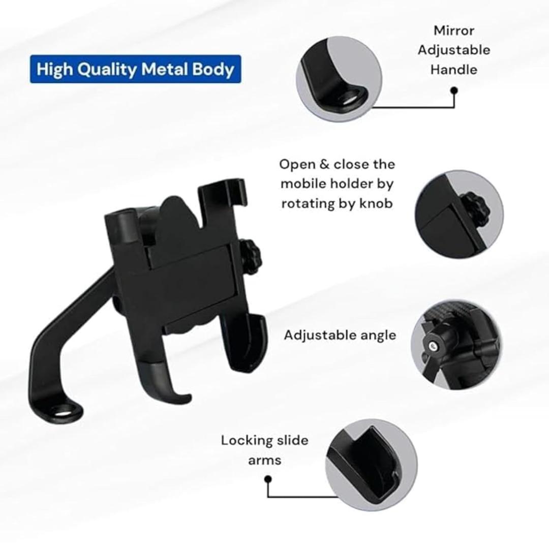 Metal Bike Phone Holder for Rear View Mirror Mount