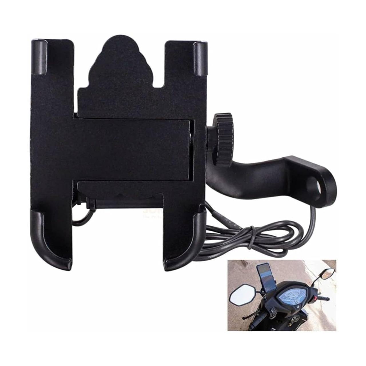 Metal Bike Phone Holder for Rear View Mirror Mount