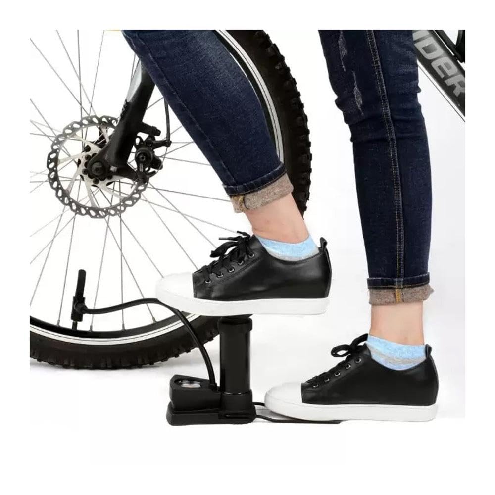 Mini Foot Pump Inflator for Bike and Car with Gauge