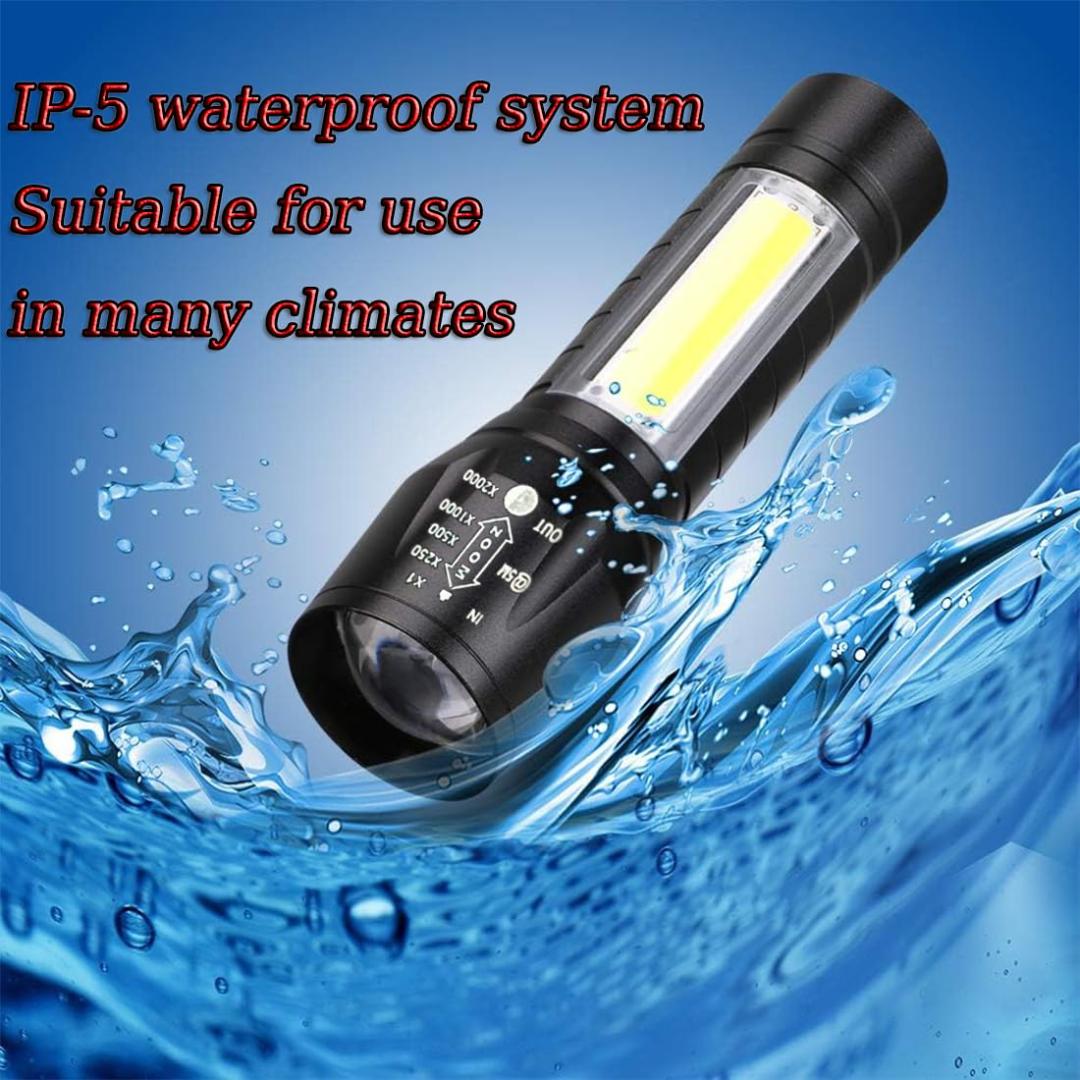 Mini Search Rechargeable LED Long Range Flashlight Emergency Light Torch