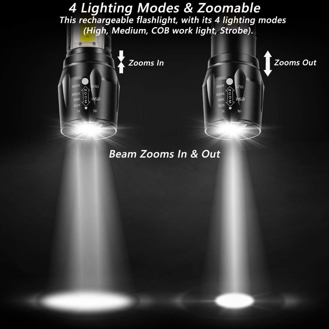 Mini Search Rechargeable LED Long Range Flashlight Emergency Light Torch