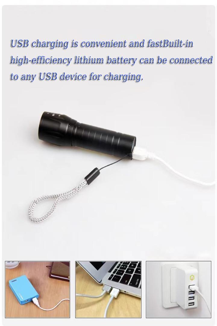 Mini Search Rechargeable LED Long Range Flashlight Emergency Light Torch
