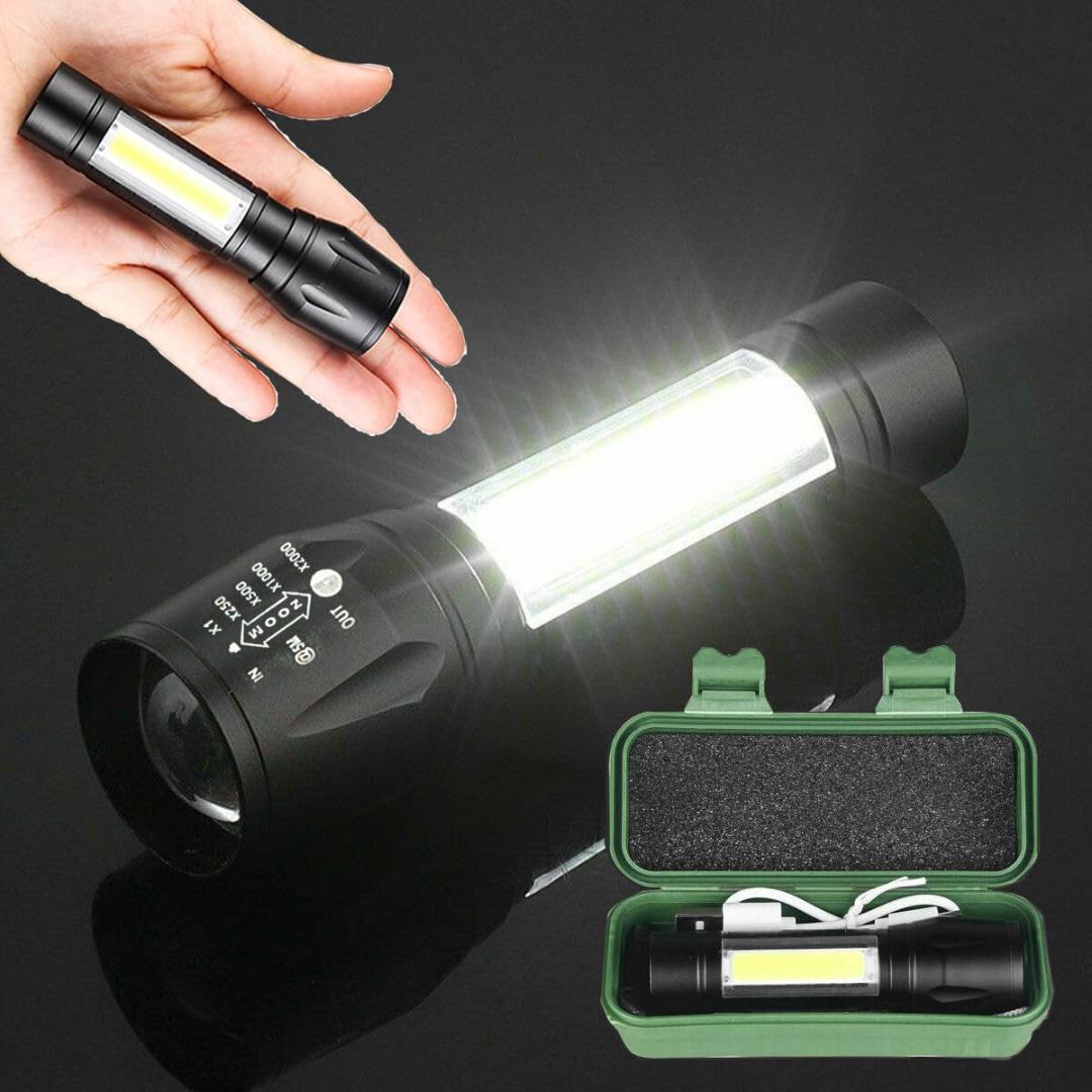 Mini Search Rechargeable LED Long Range Flashlight Emergency Light Torch