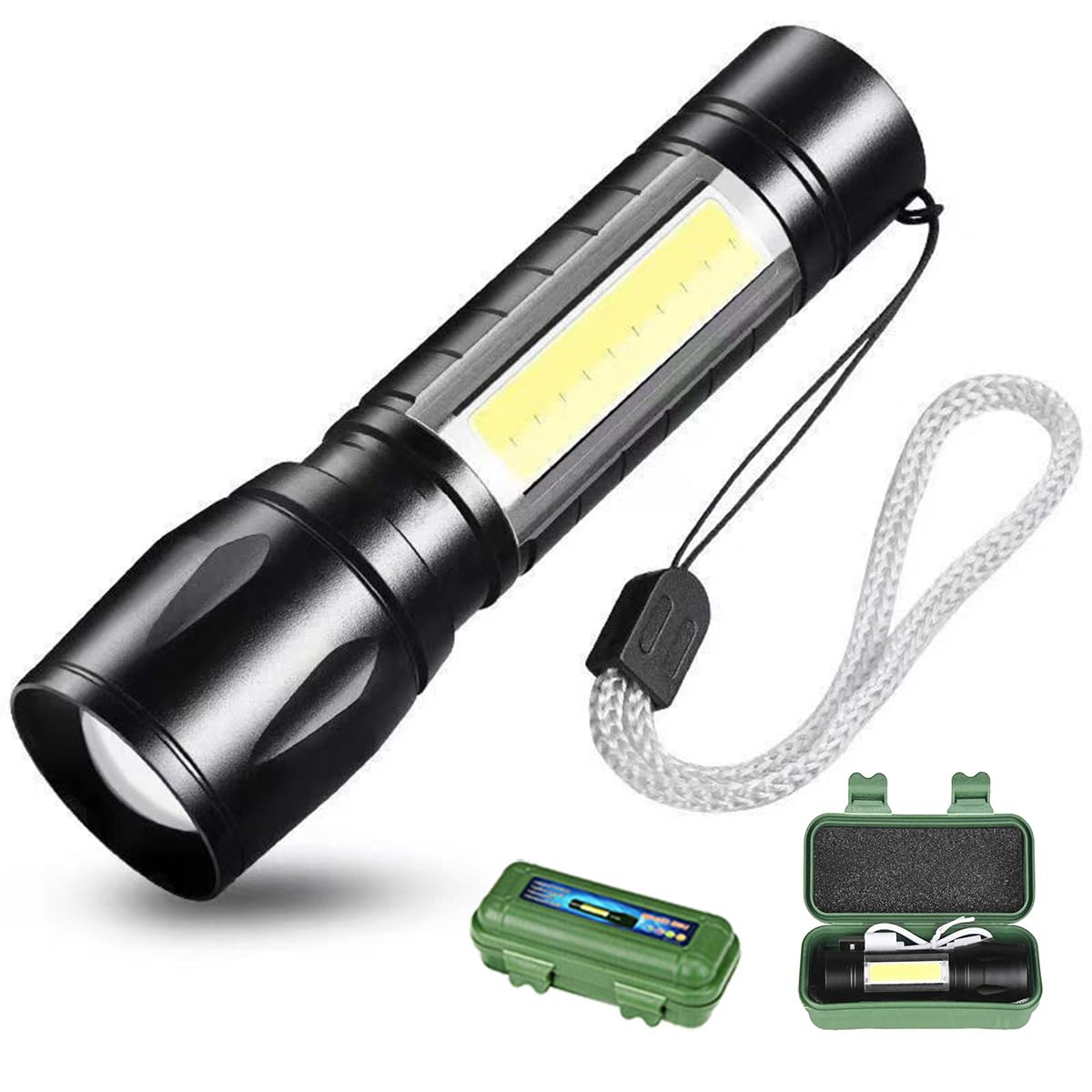 Mini Search Rechargeable LED Long Range Flashlight Emergency Light Torch