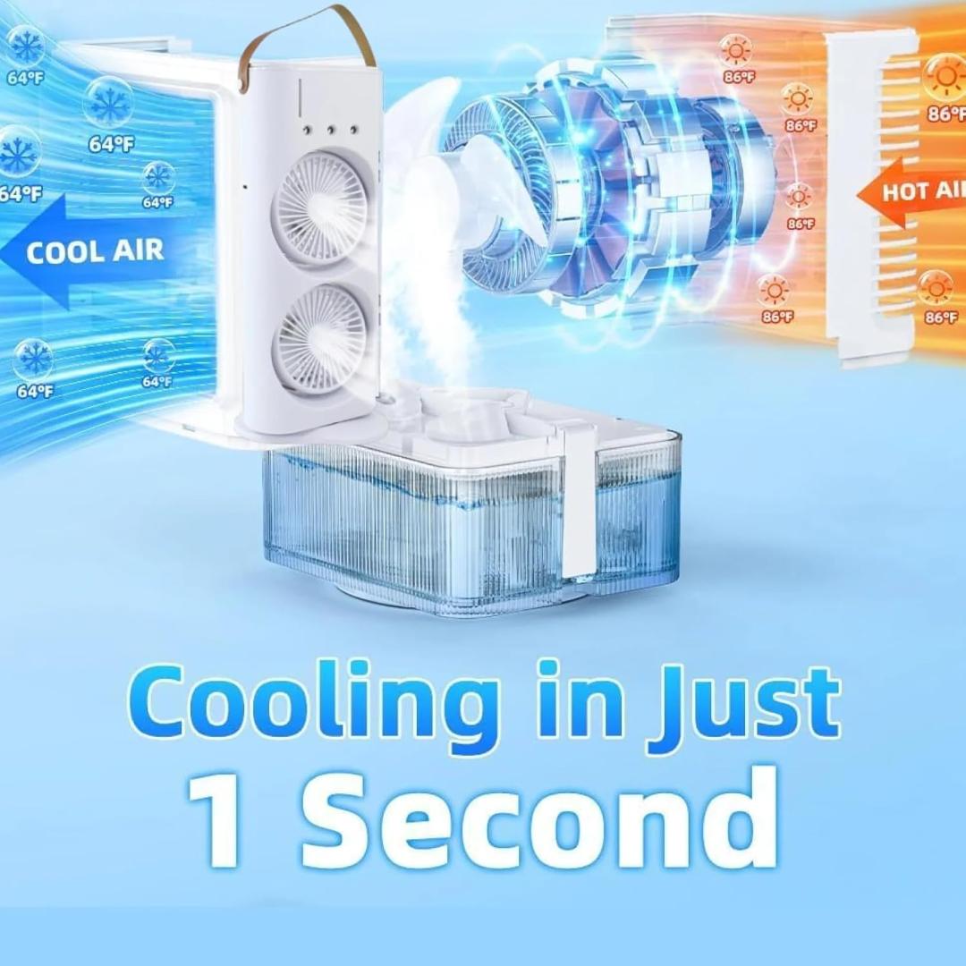 Multi-Directional Tower Fan with 3 Speed Settings and Water Cooling