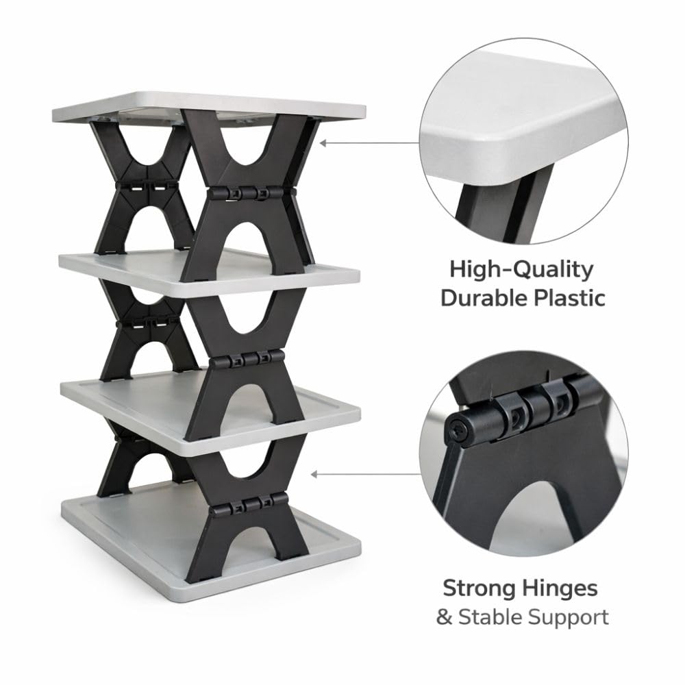 Multipurpose Foldable 4 Layer Storage Rack (1 Pc)