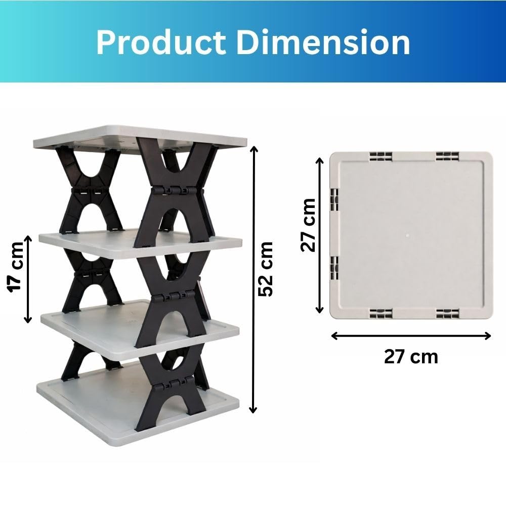 Multipurpose Foldable 4 Layer Storage Rack (1 Pc)