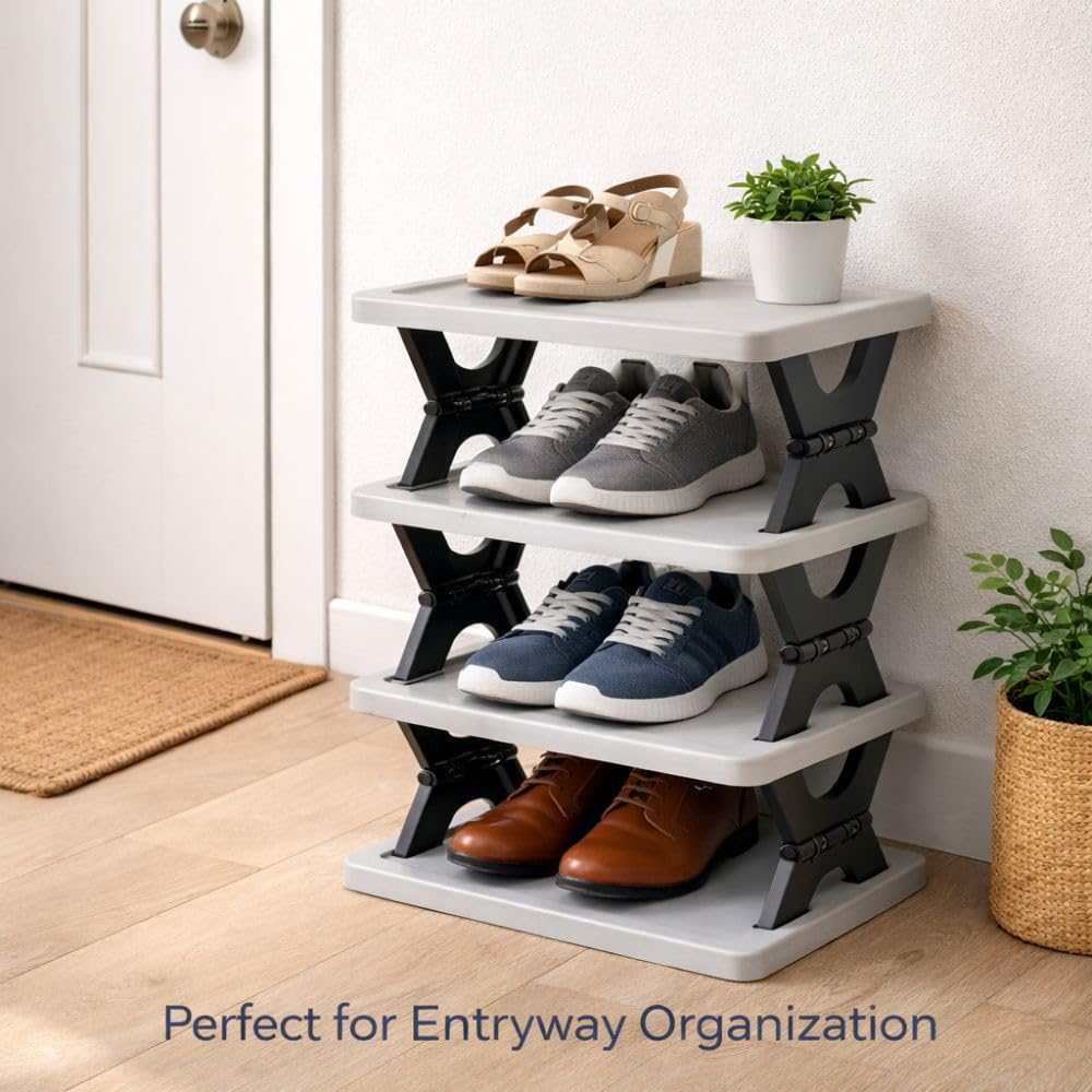 Multipurpose Foldable 4 Layer Storage Rack (1 Pc)