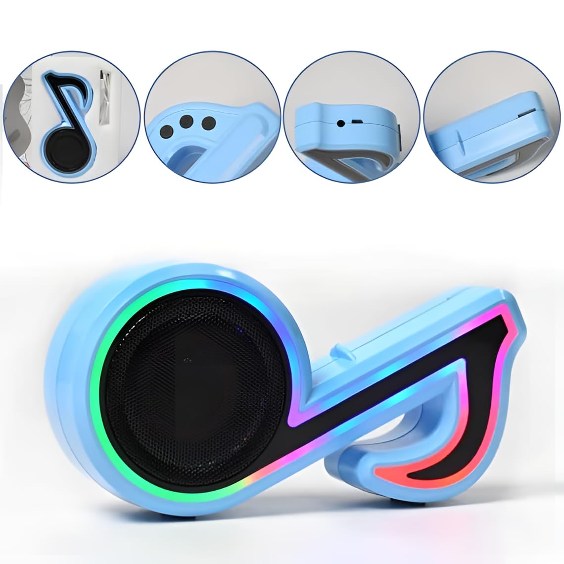 Musical Note Bluetooth Speaker with RGB LED Lights