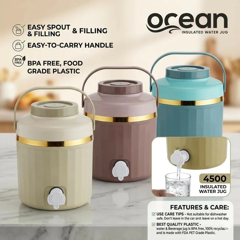 Ocean Insulated Water Jug with Tap - BPA-Free